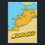 Foto Mapa de pop Art Ilustrado em Marrocos<br><div class="desc">Pop Art Ilustrou o mapa africano marroquino em um belo estilo de vintage vestido.</div>