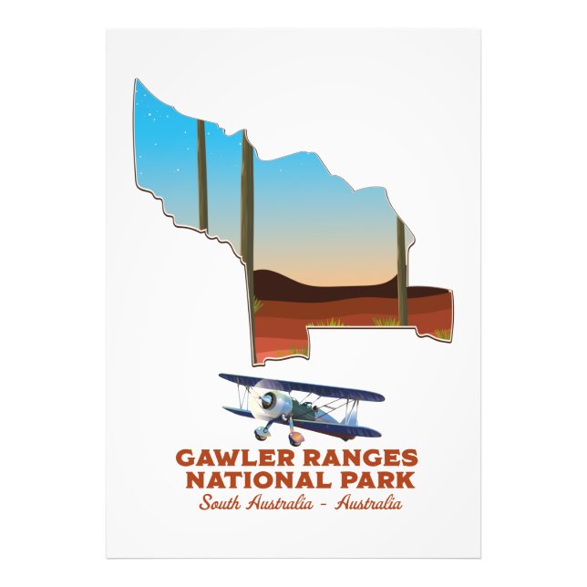 Foto mapa de pôster de viagem das gawler ranges (Frente)