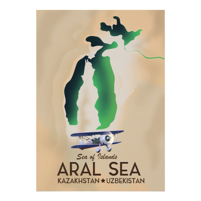 Foto Mapa de poster de viagem do Mar de Aral (Frente)