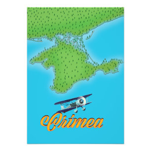 Foto mapa de poster de viagem estilo vintage da Crimeia