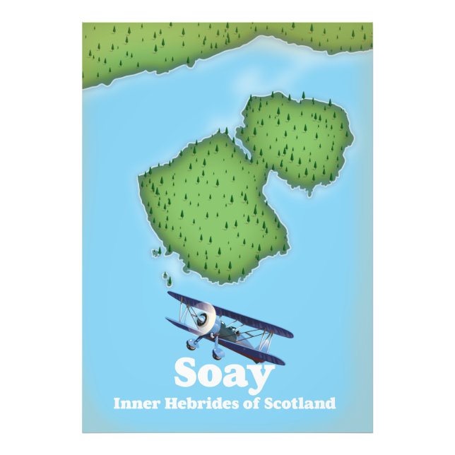 Foto Mapa de Soay Inner Hebrides da Escócia (Frente)