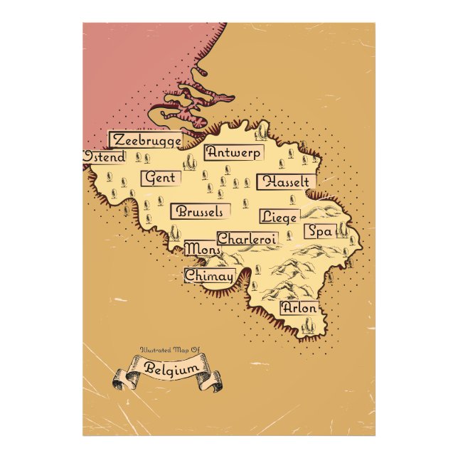 Foto Mapa de viagem antigo da Bélgica (Frente)