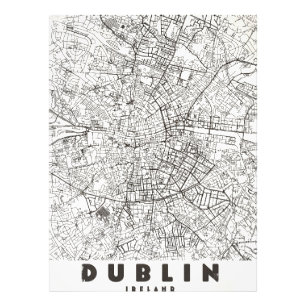 Foto Mapa de Viagem Antigo de Dublin Irlanda