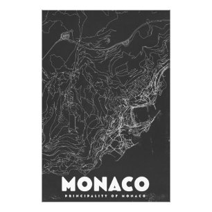 Foto Mapa de Viagem Antigo de Mônaco