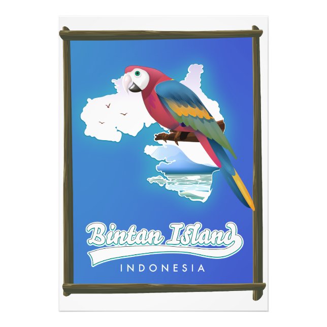 Foto mapa de viagem da ilha Bintan Indonésia (Frente)