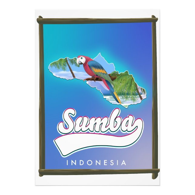Foto Mapa de viagem da Ilha Sumba Indonésia (Frente)