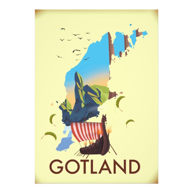 Foto Mapa de Viagem do Mar Báltico de Gotland (Frente)
