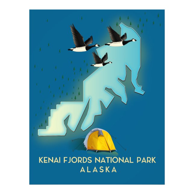 Foto Mapa de viagem do Parque Nacional Kenai Fjords Ala (Frente)