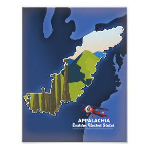 Foto mapa de viagem dos Estados Unidos orientais Appala