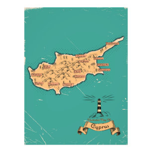 Foto Mapa de viagem ilustrado Chipre