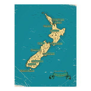 Foto Mapa de viagem ilustrado da Nova Zelândia