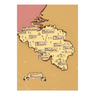 Foto Mapa de Viagens vintage da Bélgica