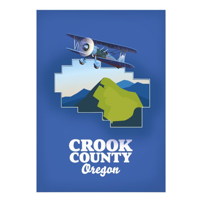 Foto Mapa do Condado de Crook Oregon (Frente)