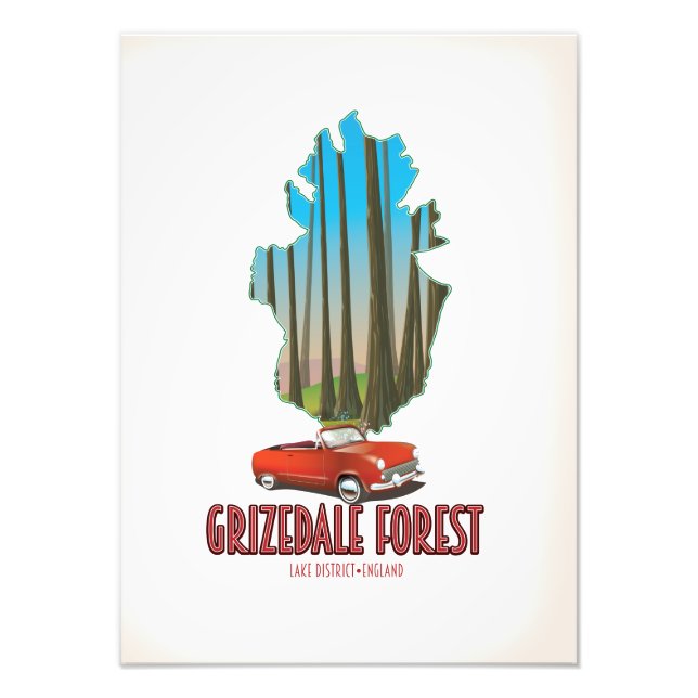 Foto Mapa do distrito florestal de Grizdale em england (Frente)