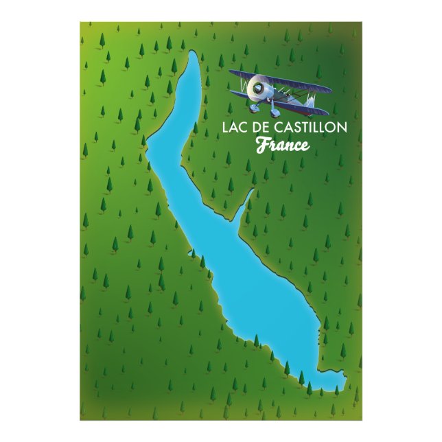 Foto Mapa do Lac de Castillon França (Frente)
