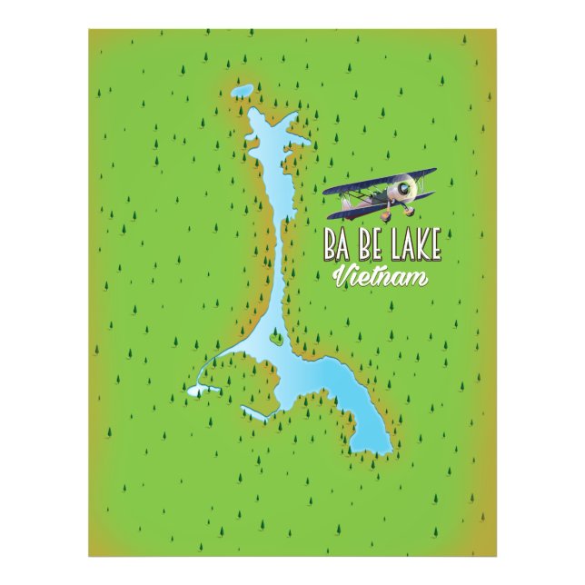 Foto Mapa do lago Ba Be Lake Vietnam (Frente)