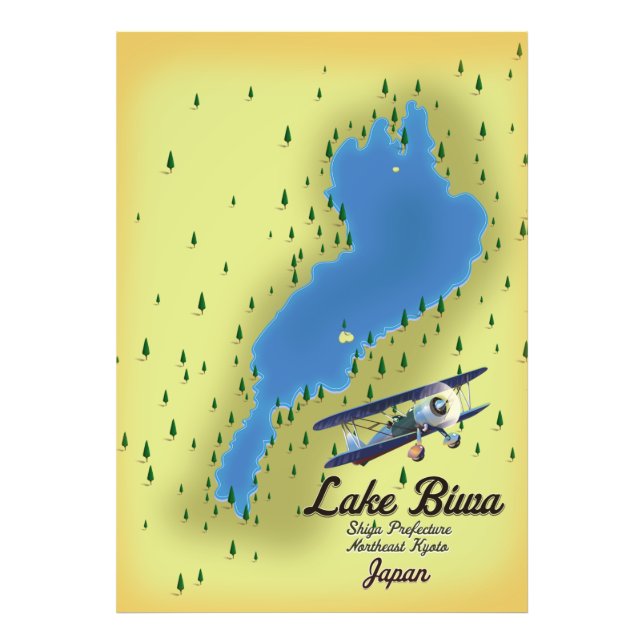 Foto Mapa do Lago Biwa Japão (Frente)