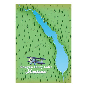 Foto Mapa do lago Canyon Ferry Lake Montana