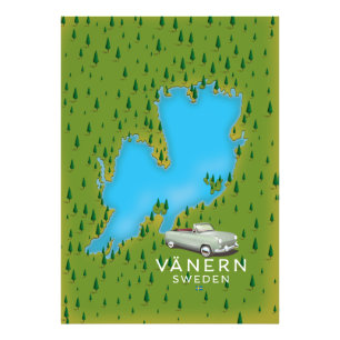 Foto Mapa do lago de Suecia de Vänern
