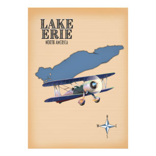 Foto Mapa do Lago Erie na América do Norte