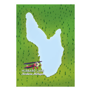 Foto Mapa do lago Hubbard no norte do Michigan