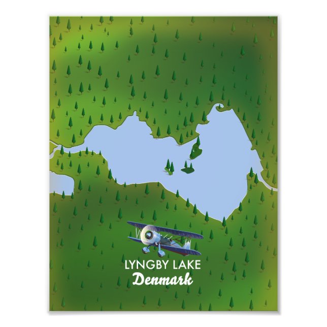 Foto Mapa do Lago Lyngby Dinamarca (Frente)