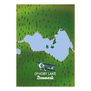 Foto Mapa do Lago Lyngby Dinamarca