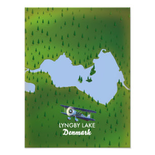 Foto Mapa do Lago Lyngby Dinamarca