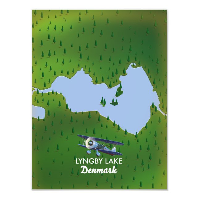 Foto Mapa do Lago Lyngby Dinamarca (Frente)