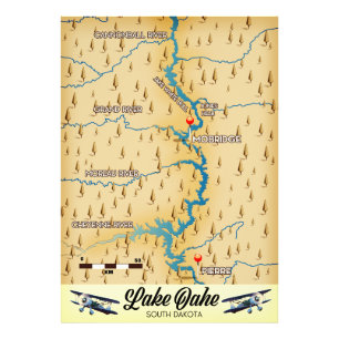 Foto Mapa do Lago Oahe South Dakota