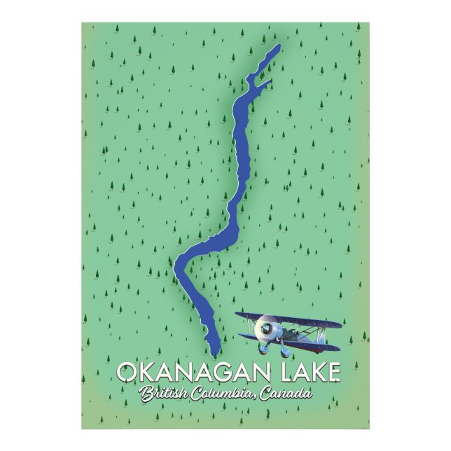Foto Mapa do Lago Okanagan Colúmbia Britânica Canadá (Frente)