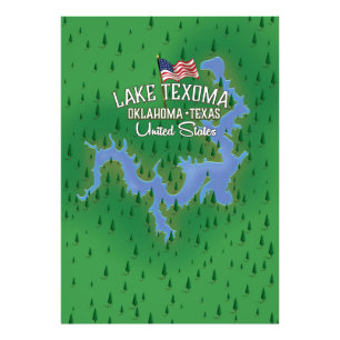 Foto Mapa do Lago Texoma EUA.