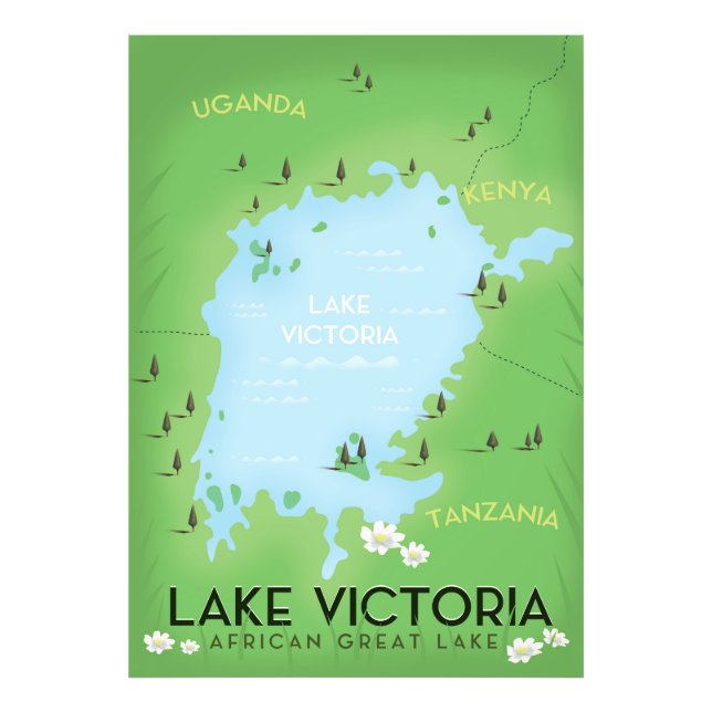 Foto Mapa do Lago Vitória - arte de viagem do Grande La (Frente)