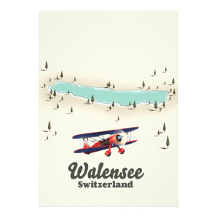 Foto mapa do lago Walensee suíça