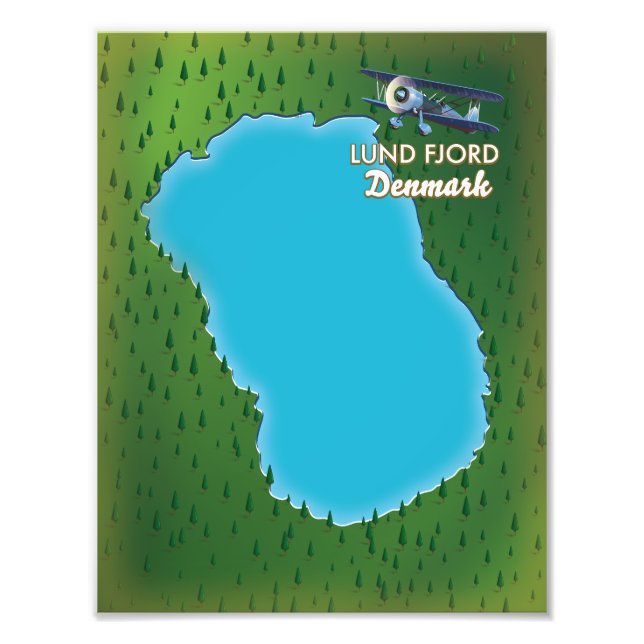Foto Mapa do Lund Fjord na Dinamarca (Frente)