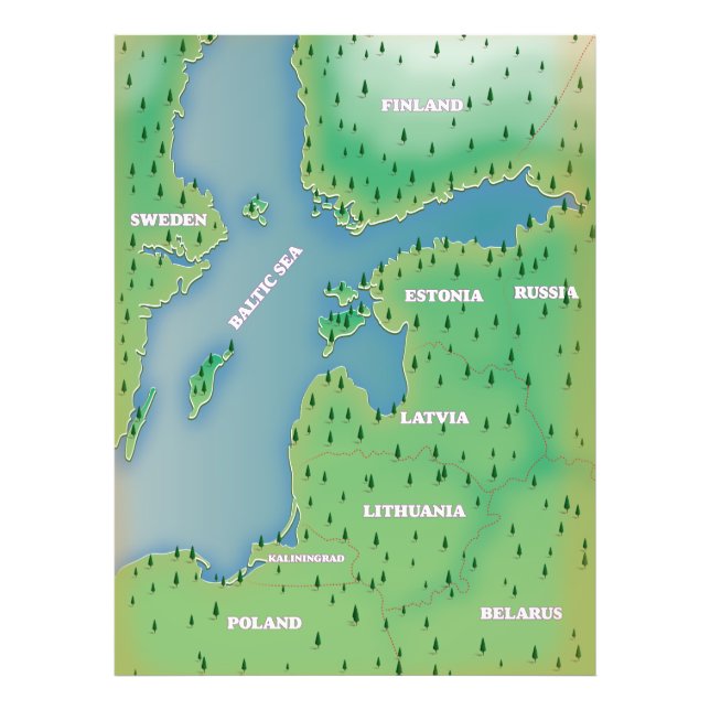 Foto Mapa do Mar Báltico (Frente)