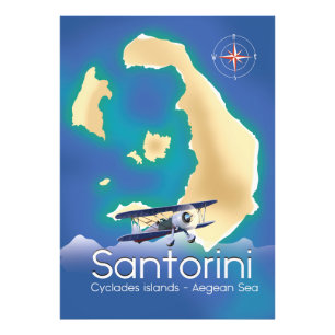 Foto Mapa do Mar Egeu das ilhas Santorini Cyclades