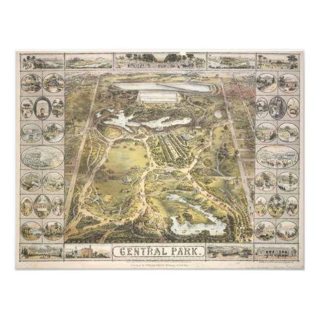 Foto Mapa do Parque Central do Nova Iorque, 1863 (Frente)