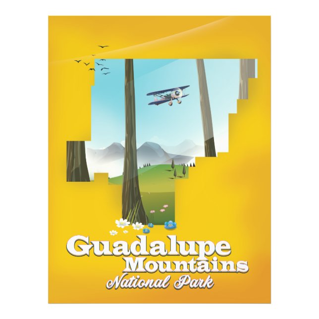 Foto mapa do parque nacional das montanhas Guadalupe, T (Frente)
