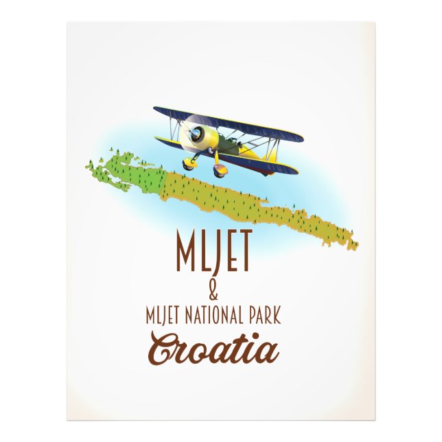 Foto Mapa do Parque Nacional Mljet Croácia (Frente)