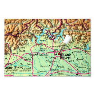 Foto Mapa do Pin da cidade de Milão, Italia