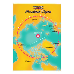 Foto Mapa do Polo Norte na Região Árctica