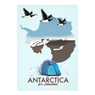 Foto Mapa do Poster de viagens da Antártica para Avent