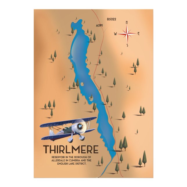 Foto Mapa do Reservatório de Thirlmere Lake District (Frente)