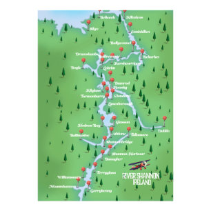 Foto Mapa do rio Shannon Ireland