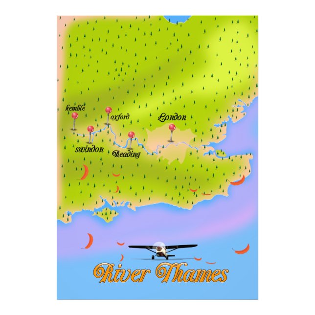 Foto Mapa do rio Thames London na Inglaterra (Frente)