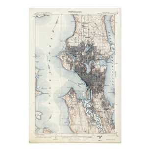 Foto Mapa do vintage de Seattle Washington