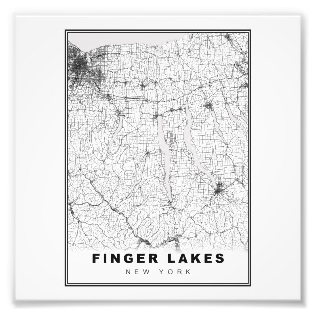 Foto Mapa dos Finger Lakes (Frente)