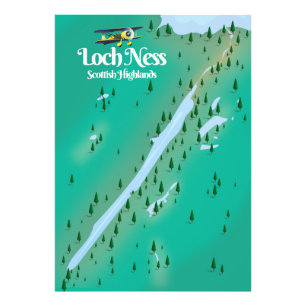 Foto Mapa escocês do viagem das montanhas de Loch Ness