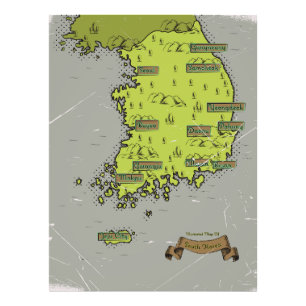 Foto Mapa estilo vintage da Coreia do Sul